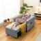 3-in-1 Pull-out Convertible Adjustable Reclining Sofa Bed-Grey